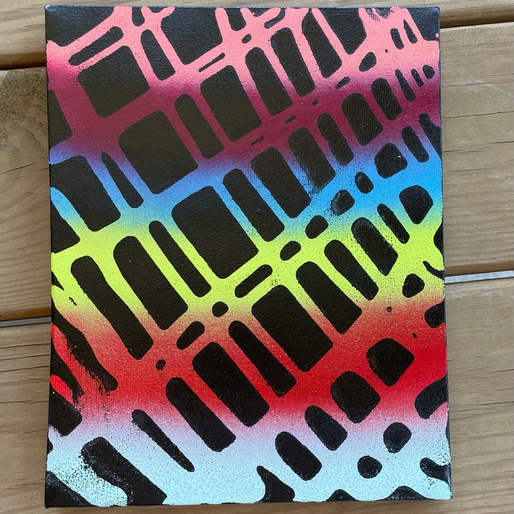 8x10 Multi Color paint canvas. Wall Art.